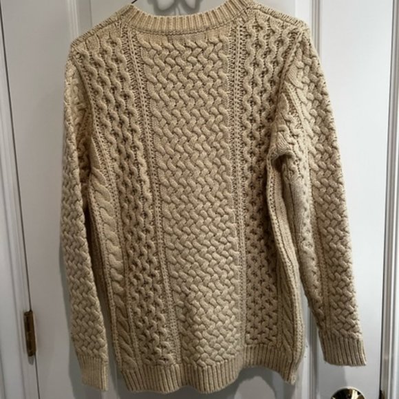 Cream Colored Cable Knit Sweater - Picture 2 of 7
